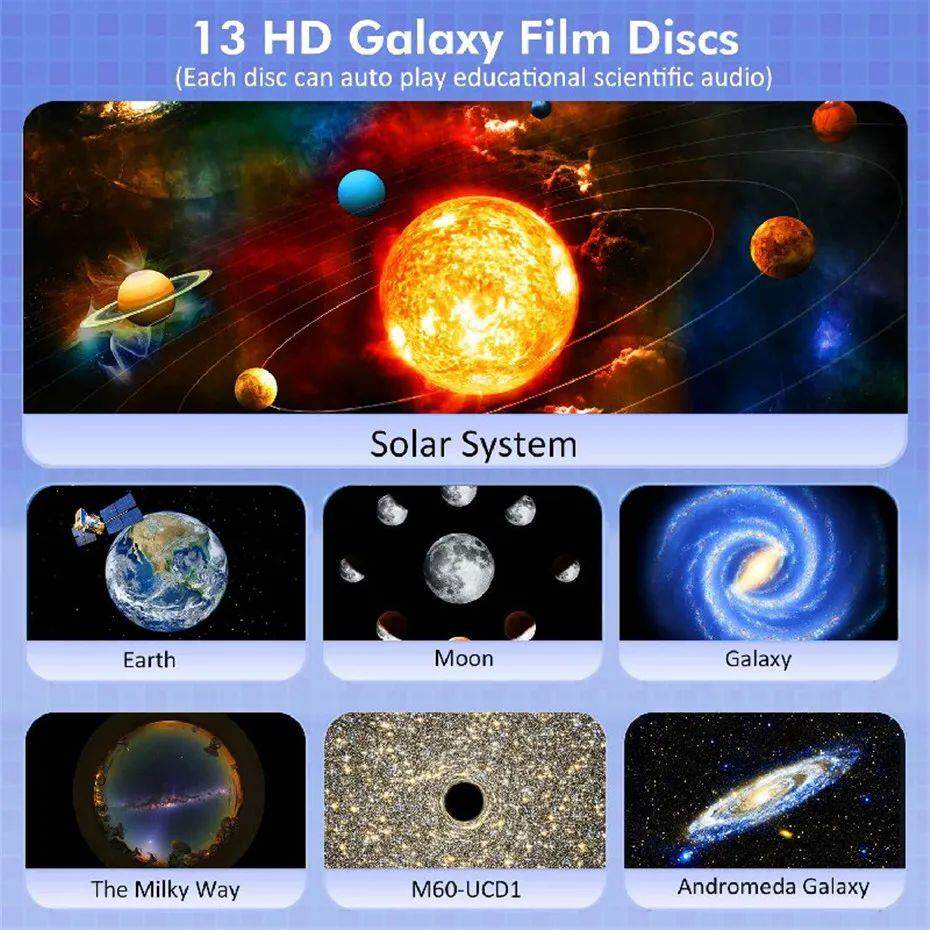лампа led night light galaxy projector starry sky projector 360°