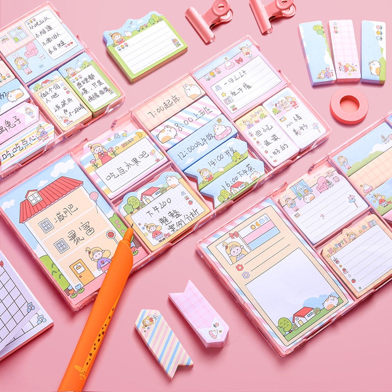 550 post-it notes set for students with strong stickiness and cute cartoon notes