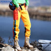Outdoor new fashion color matching breathable toe slim windproof waterproof sports mountaineering pants spring and autumn winter women