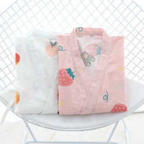 ins day department spring summer thin section pure cotton cotton cloth full cotton fruit pajamas clothing home and kimono nightgown sleeping robe woman