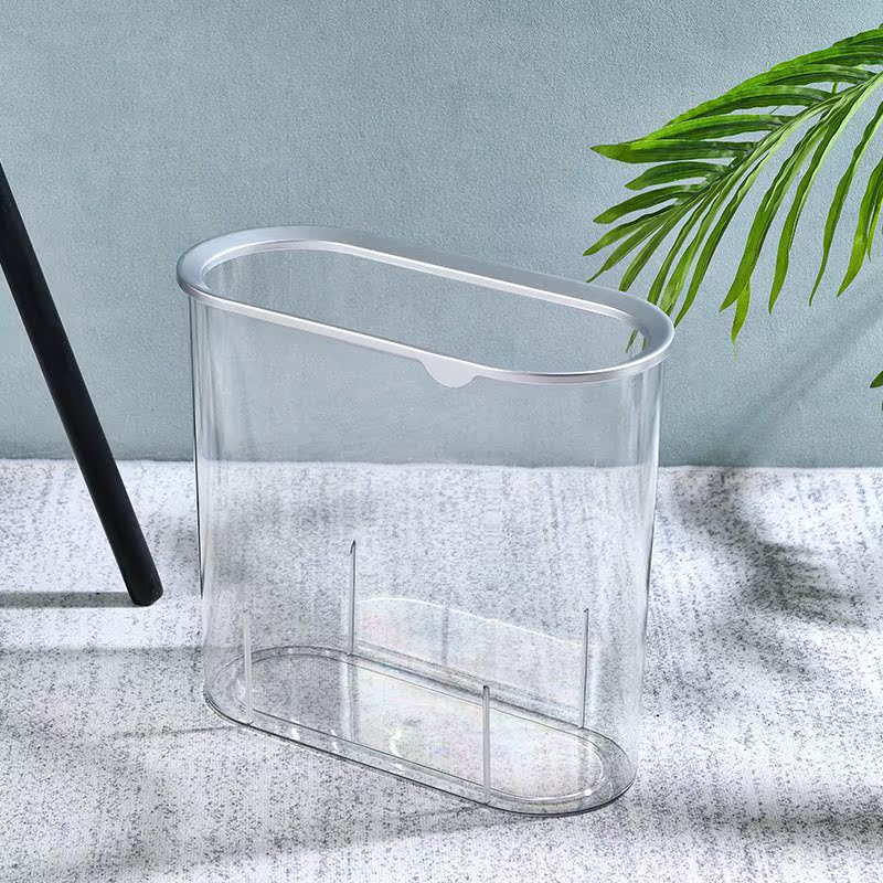 Transparent trash can Jiajing home living room powder room bedroom dormitory creative transparent value light luxury seam storage bucket