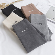 Japanese cotton high waist leggings women autumn and winter plus velvet thick elastic size tight gray slim outside wear pants