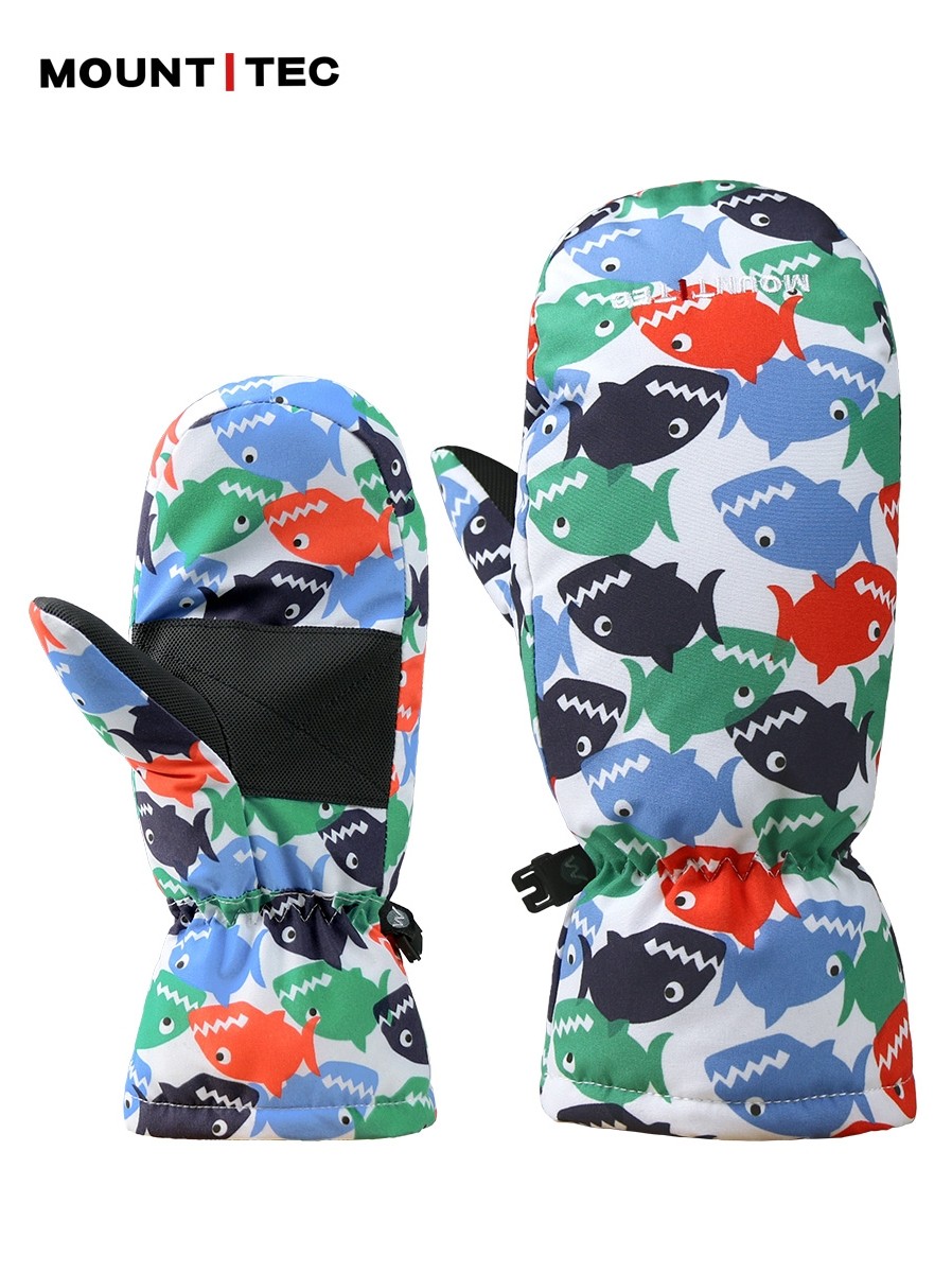 MOUNT TEC2021 Winter Children's Gloves Cold and Warm Cute Printed Waterproof Ski Outdoor Gloves
