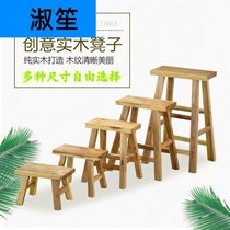 Small wooden bench Kindergarten with countryside old wood strip Bench Dancing Rectangular Solid Boy 77 stool Bench Home Den