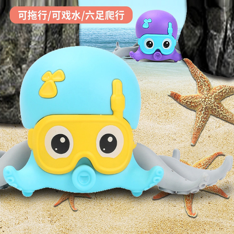 Baby shower octopus baby red baby hair hair toys children play water chain walking on crawling octoes