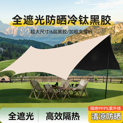 New Quick-Open, Quick-Set-Up, No-Build Required, Integrated Canopy Tent for Outdoor Black-Coated Camping Sunshade