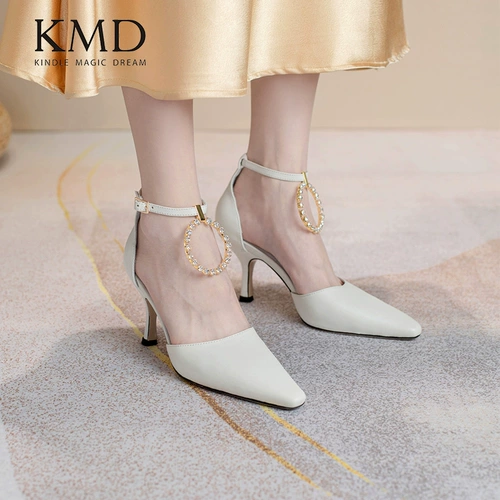 KMD Летние элегантные сандалии на высоком каблуке, сезон 2021, европейский стиль