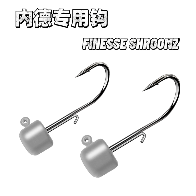 Ned lead head hook Luya soft shrimp bait hook blood groove barbed flat top mushroom head mandarin fish warped mouth anti-hanging bottom lead head hook