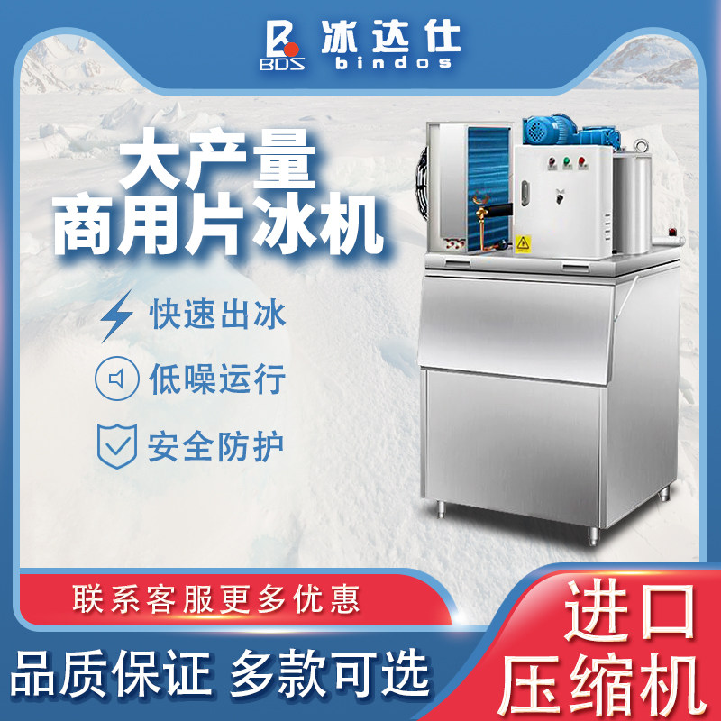 Ice Dassee Commercial Sheet Ice Machine 300 kg Fire Boiler Shop Buffet Ice Maker Seafood Supermarket 500kg Ice Sheet Machine