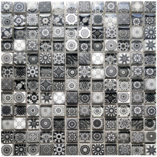 Зеленая простая хрустальная стеклянная струйная мозаика HD Print