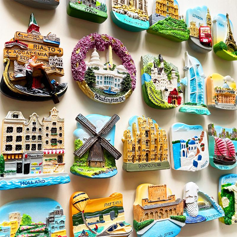 3D 3D Travel Of Refrigerator Sticker And Magnet Sticker Cities Around The World European Countries Tourism Souvenirs New Creative display picture 2