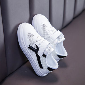 小白鞋女童板鞋透气软底运动镂空休闲鞋网鞋