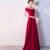 Toast cô dâu 2018 mới mùa thu dài Wedding Dress Short Một-Word vai tiệc đính hôn Evening dress 