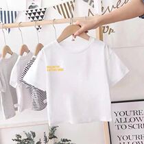 Male and female children casual short sleeves T-shirt 2022 new summer clothes foreign gas cartoon blouses with small baby half sleeve undershirt