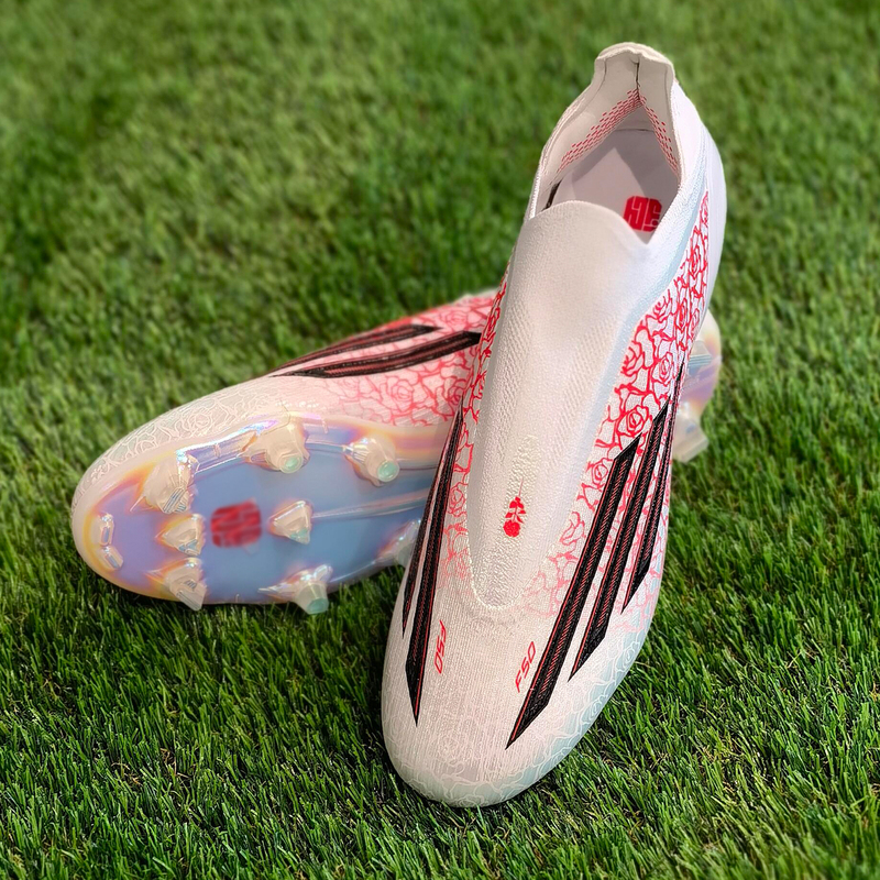 Yamal F50 Football Shoes for Men, Rose Pattern, Fg Long Spikes, Tf Broken Spikes, Competition, Artificial Natural Grass, Children and Students