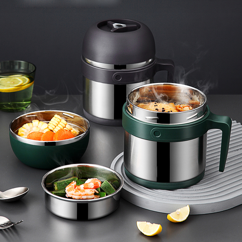 304 stainless steel insulated lunch box office worker fast food cup elementary school student lunch box lunch box with lid bowl stainless steel lunch box lunch box