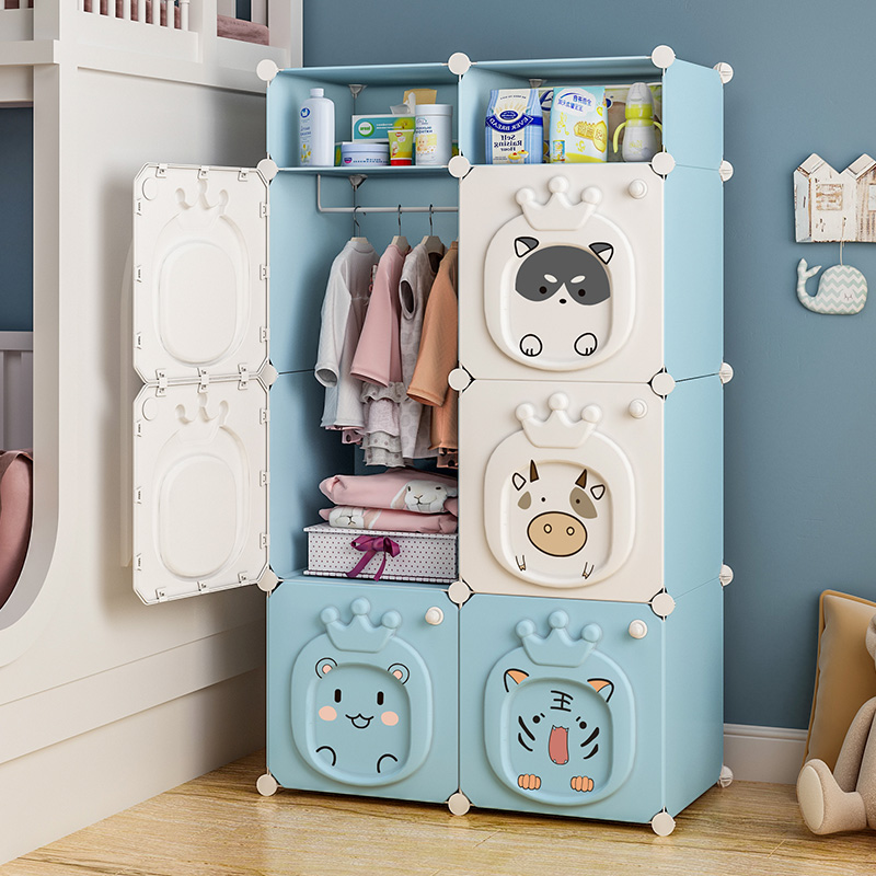 Children's wardrobe home bedroom girl small simple plastic storage cabinet hanging boy baby baby wardrobe