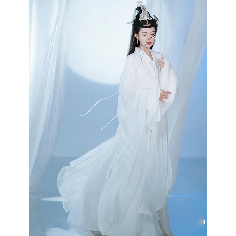 Chang'E Fairy Hanfu Adult Women's 2026 New Waist-Length Ancient Costume White Super Fairy-Like Ancient Style Dance Performance Costume