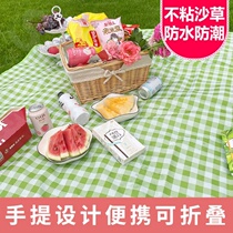 Spring outing mat Picnic mat Outdoor ins wind net red plaid thickened Oxford cloth Portable anti-moisture mat Beach mat