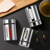 Stainless Steel Sauce Bottle Barbecue Sprinkling bottle Pepper Pot Salt MSG Seasoning Jar Glass Sauce Bottle seasoning Box Home
