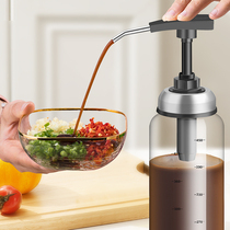 Oyster Oil Bottle Oil Pot Glass Oil Bottle Sauce Material Oyster Oil Squeeze Bottle Stainless Steel Press Mouth Home Seasoning Bottle Kitchen