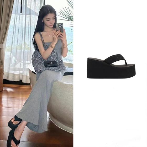 夏季贝拉Bella同款人字拖欧美外穿松糕厚底高跟防滑沙滩夹趾凉鞋