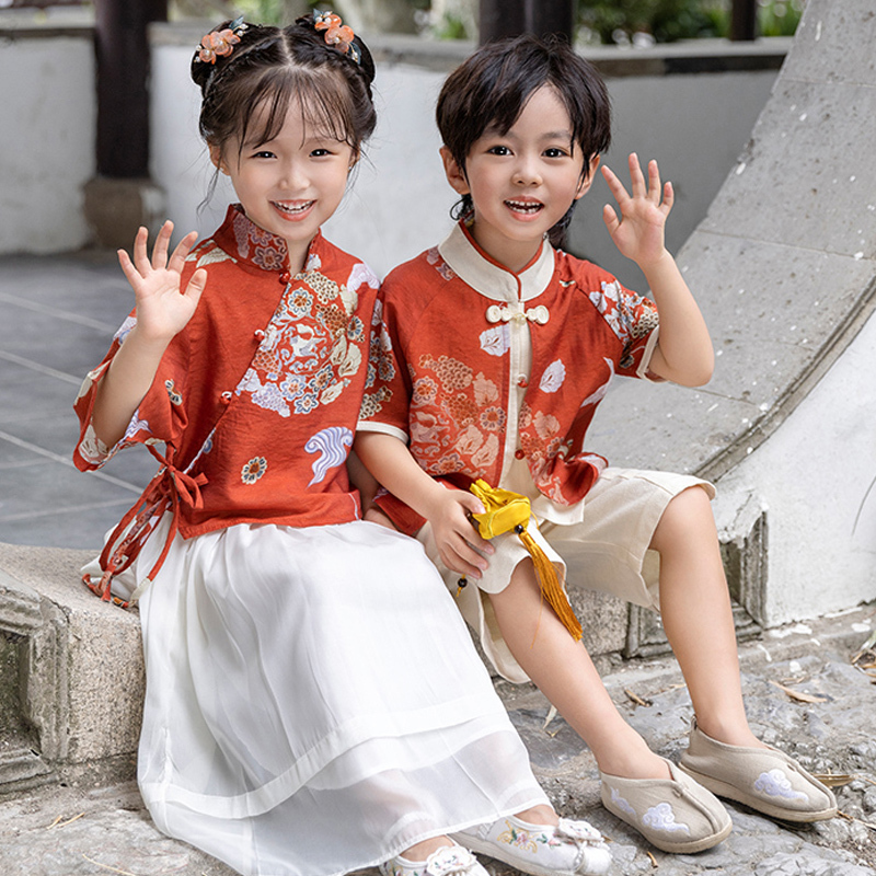 Hanfu Suit for Men and Women, Chinese Style Performance Costume, Ancient Poetry Recitation, Tang Suit, Mid-Autumn Festival, Dragon Boat Festival, Children's Ancient Style Clothing, Cheongsam