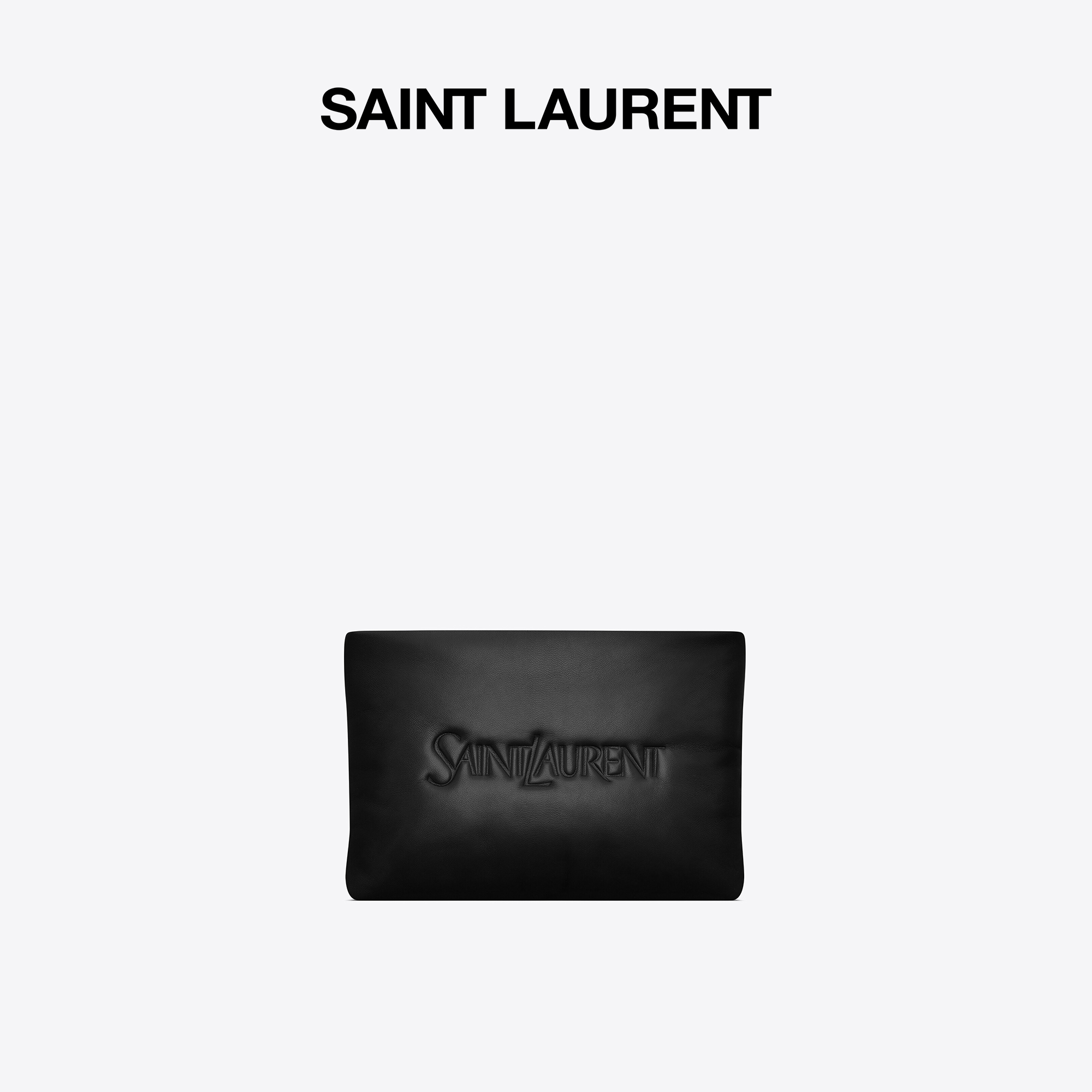 New] YSL Saint Laurent Men's SAINT LAURENT trumpet black goat leather fluffy hand with bag-Taobao