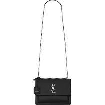 YSL Saint Laurent Womens Black SUNSET Medium Crossbody Bag Chain Bag Shoulder Bag