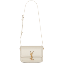 24-period interest-free] YSL Saint Laurent Ms. SOLFERINO BOX small number retro white leather skew satchel