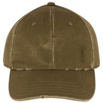 YSL Saint Laurent Womens LE CASSANDRE Khaki Washed Denim Baseball Cap