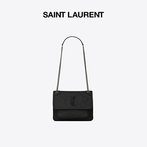 YSL/圣罗兰 女士NIKI迷你复古褶皱皮革肩背包链条包