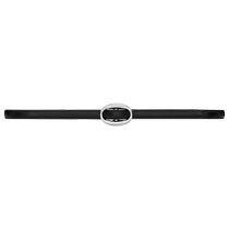 YSL Saint Laurent Womens Black Oval Buckle Smooth Leather Narrow Belt