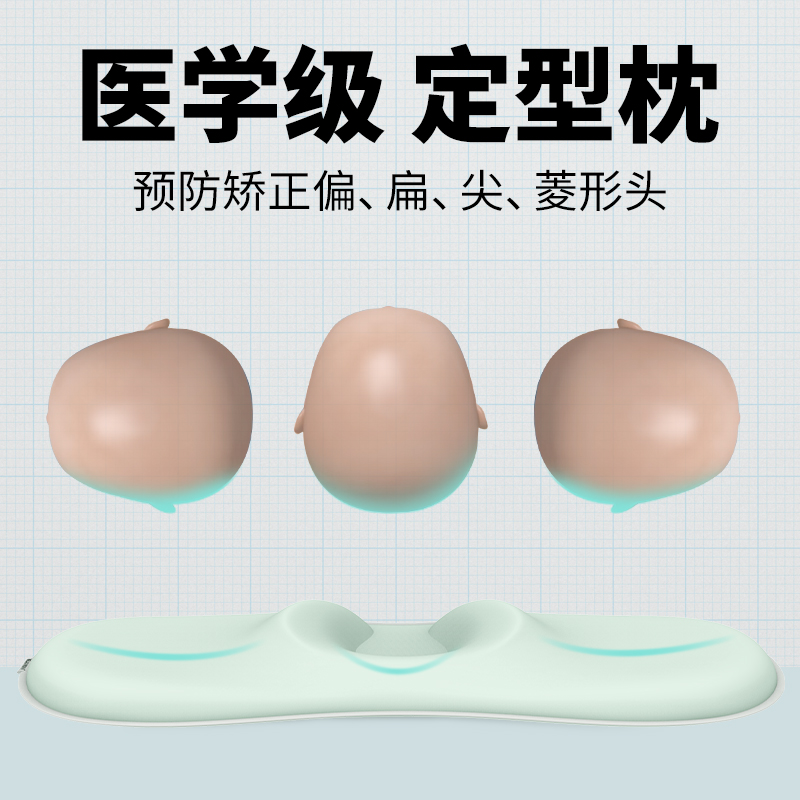 Relaxnovv Shule time stereotyped pillow baby head type straightening newborn baby 0-3-6-12-month correction-Taobao