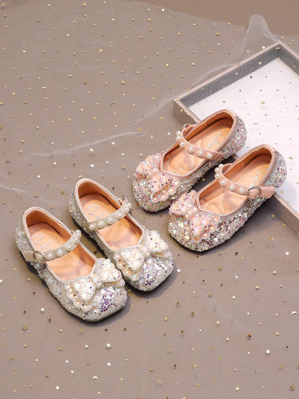 真皮女童鞋子儿童公主鞋2025新款宝宝夏款水晶小皮鞋水钻闪亮单鞋