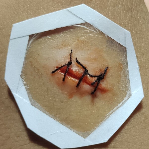 Simulated Scars, Fake Leather Surgical, Fake Wounds, Film and Television Special Effects Makeup Props, Cos Simulated Sewing Needles, Seam Removal, Fake Leather