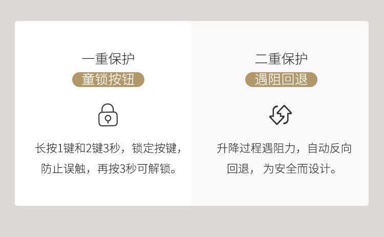 A股上市企业 FE2 电动升降桌腿 4档高度记忆 遇阻回退 图11