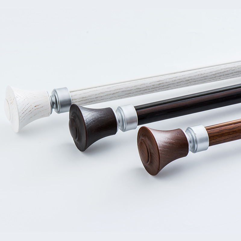 Roman pole Curtain pole Mute black single pole Double pole Simple modern bedroom living room punch pole Track accessories