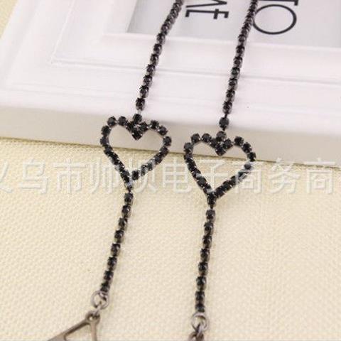 Peach Heart And Black Shoulders2020 new pattern Super flash Metal Shoulder strap rhinestone Shoulder strap rhinestone Underwear Bra belt  invisible transparent Shoulder strap