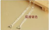 Double Row Drill Silver2020 new pattern Super flash Metal Shoulder strap rhinestone Shoulder strap rhinestone Underwear Bra belt  invisible transparent Shoulder strap