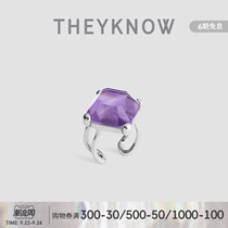 THEYKNOW gemstone cocktail ring natural crystal advanced temperament French original ring 2021 New