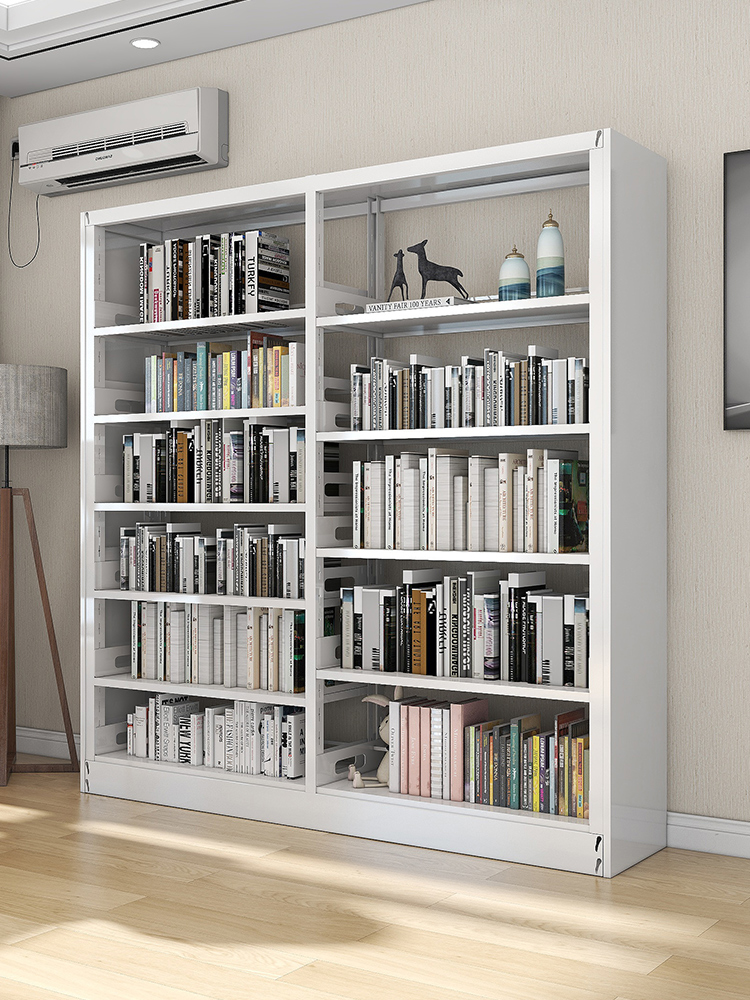 Steel household bookshelf Bookstore Library reading room Iron shelf Data rack File rack Floor-to-ceiling children's bookcase