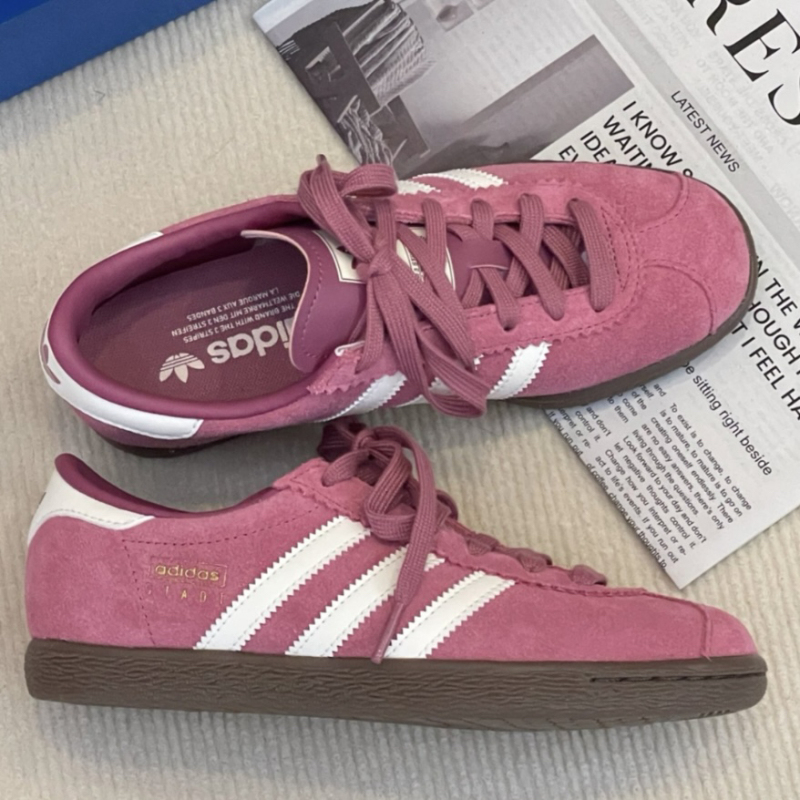 Adidas Originals Stadt Trendy Classic Thin-Soled Shoes, Wear-Resistant Sneakers for Women, Pink Jr9551 Adidas Originals Stadt Trendy Classic Thin-Soled Shoes, Wear-Resistant Sneakers for Women, Pink Jr9551