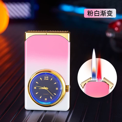 Циферблат, защитная ветрозащитная креативная неоновая зажигалка для друга, популярно в интернете, «три в одном»
