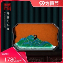 Zhu Bingren copper home simple and practical water storage dry bubble table creative copper tea tray drain tray Ruilu tea tray