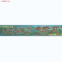 Scanned image exquisite carving ancient building nine cranes peacock peony pine tree flowers and birds pine crane longevity phoenix hundreds of birds long flowers and birds