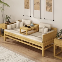 Новый китайский стиль Bed White Wood Dood Solid Wood Rood Wood-and-pull small family Rohan Tenon Mortise and Rohan стул Dual-use C
