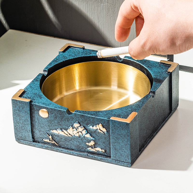 New Chinese landscape ashtray creative living room home Zen coffee table ornaments simple modern retro Chinese style