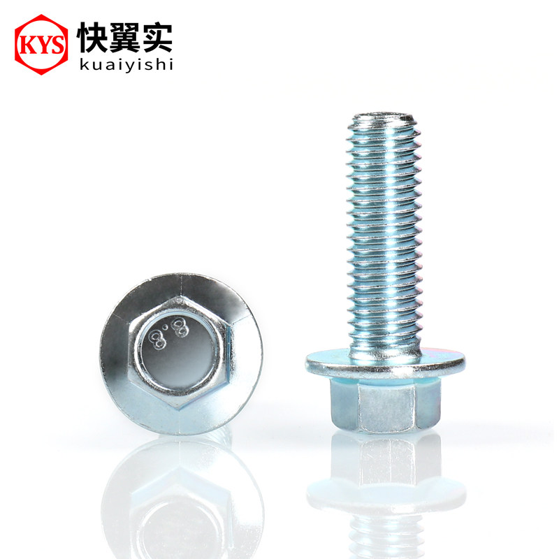 Galvanized 8 grade 8 fine tooth outer hexagonal flange bolts M10M12*1 25*25*30*-100 with pad screws