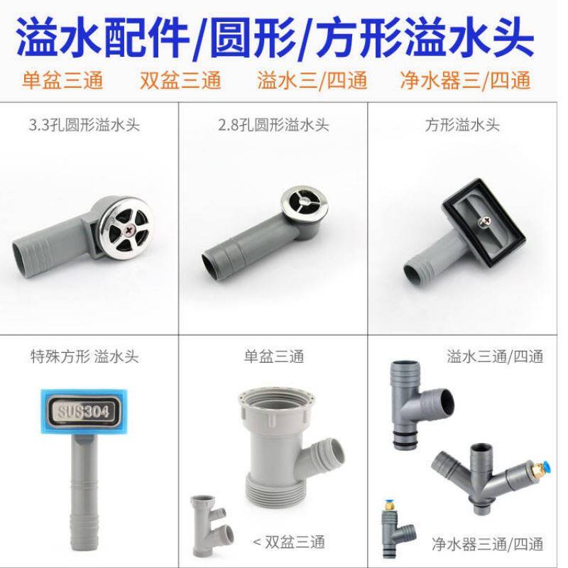 Sink thickened overflow pipe wash basin overflow accessories round overflow hole square overflow extended side leakage